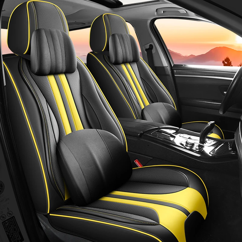 

Универсальные кожаные чехлы для автомобильных сидений, полный комплект для Renault Clio 3 Mazda 3 BK Toyota Camry 70 Kia Stonic Mercedes W205, аксессуары