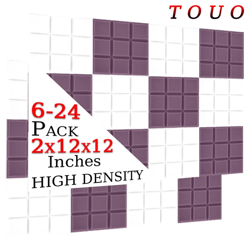 Акустическая пена TOUO 6/12/24 шт. звукопоглощающий материал высокой плотности