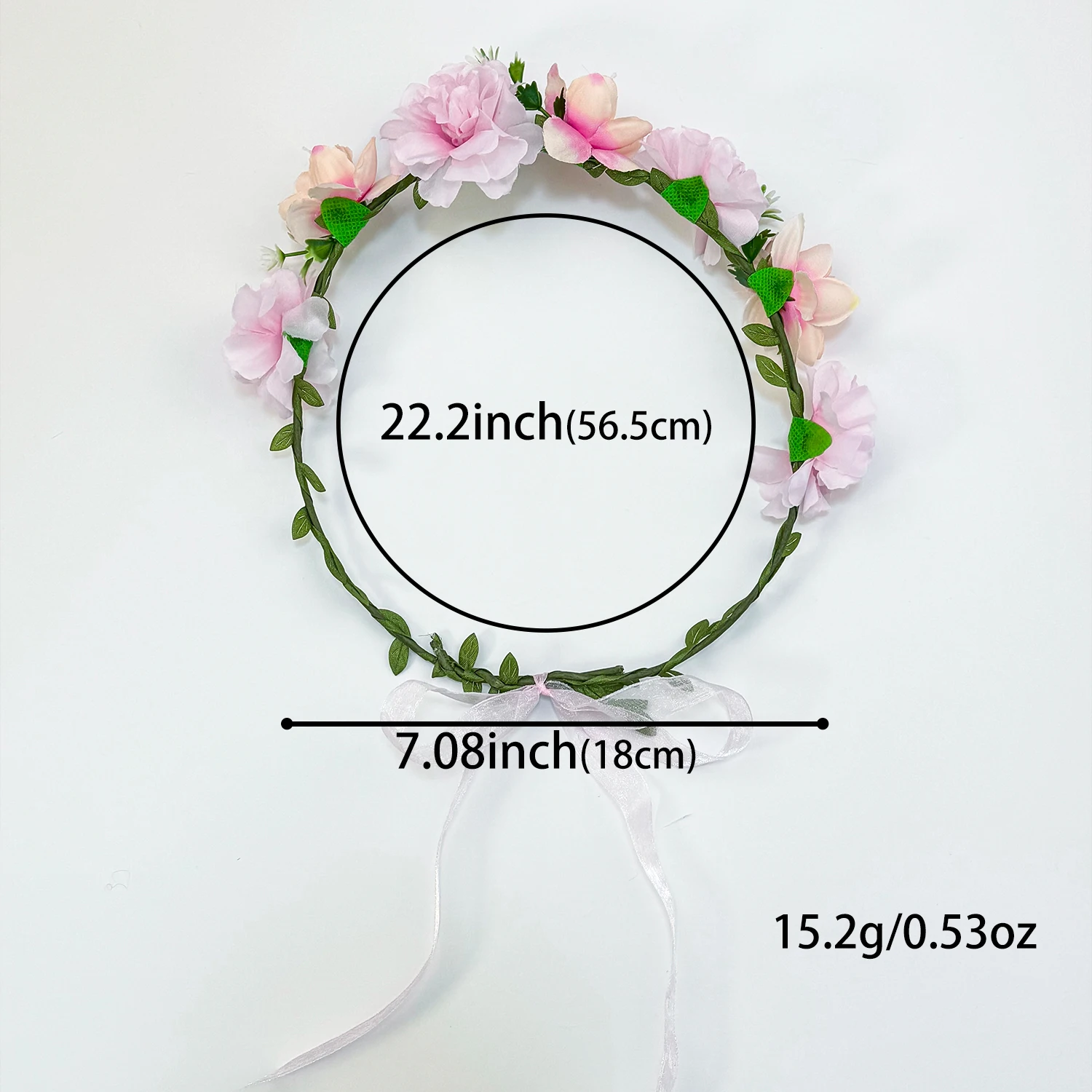 Женский элегантный цветочный венок с регулируемой лентой 1 шт.