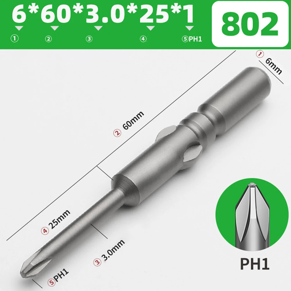 1 шт. 60-200 мм PH0 PH1 PH2 электрическая крестовая отвертка магнитные отвертки 6 круглый