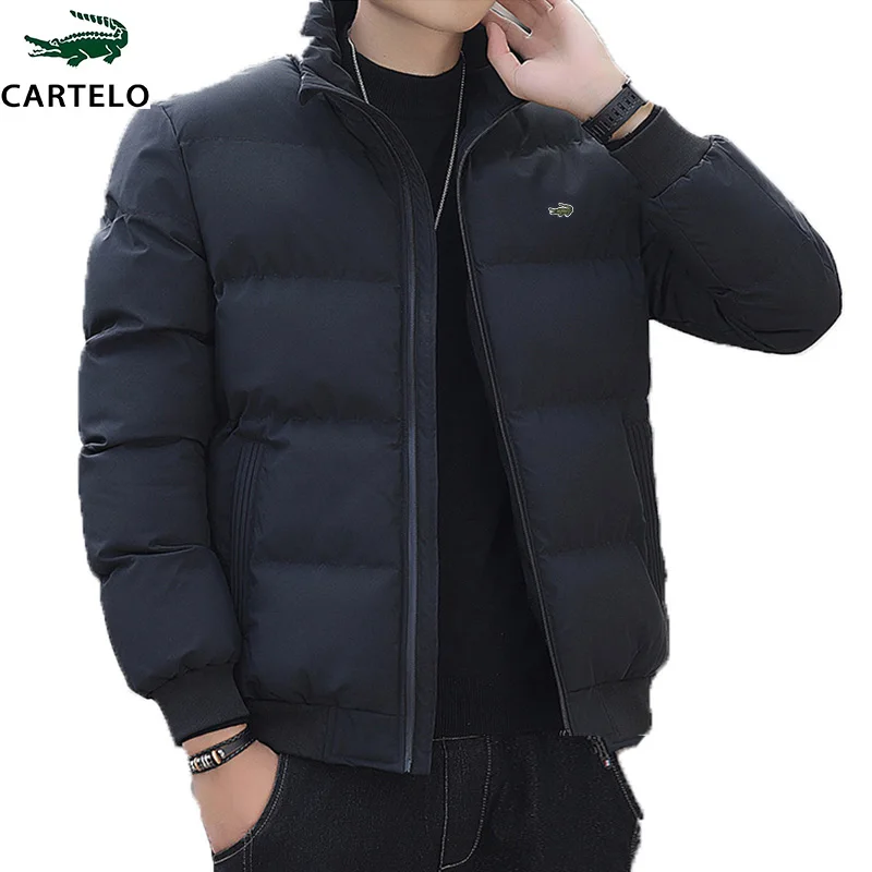 

2023 Cartelo Winter Men's Thermal Storage Jacket Lightweight Men's Cotton Filled Bubble Ski Jacket Quilted Thickened Jacket
