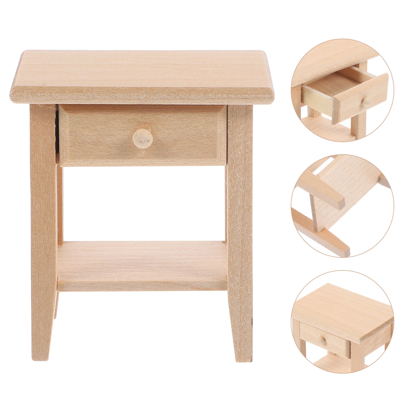 

House Side Cabinet Kitchen Scenes Decor Wood Mini Bedside Table Supplies Accessories Miniature Nightstand