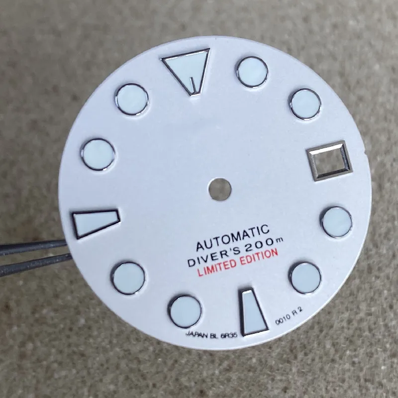 NH35 dial white/yellow Japan C3 luminous SKX007  small MM watch modified NH35/36/4R/6R/7S movement men's watches case