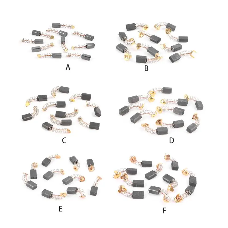 

10 шт., электроинструмент, угольная щетка, электрический молоток, угловая шлифовальная машина, графитовая щетка, замена размеров