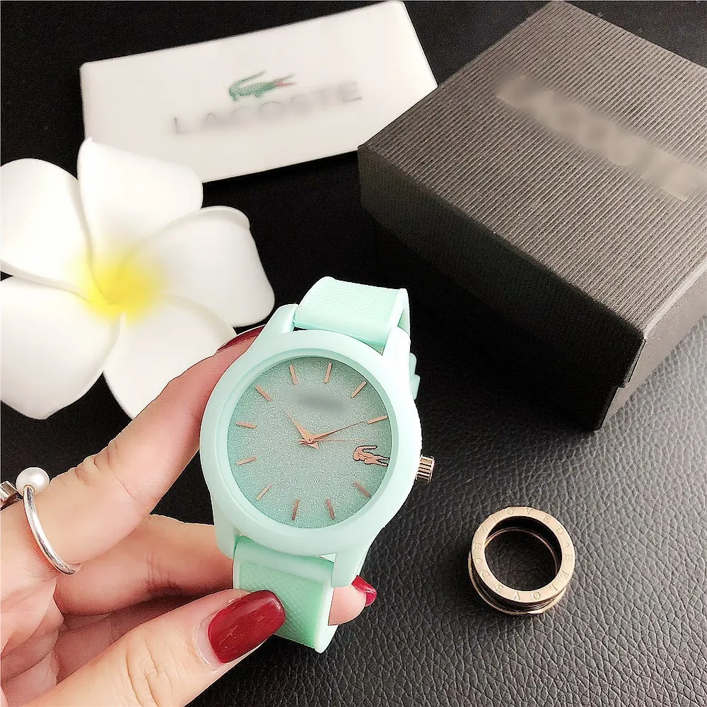 European and American tide brand fashion simple women's watch silicone strap casual men's watch college style personality with q