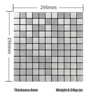 11 Pcs/Pack 2022 Modern Self-Adhesive Aluminum-Plastic Mosaic Tile Metal Wall Sticker Brick For Bathroom Sink/Kitchen Wall Decor