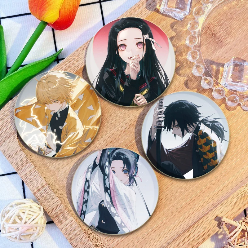 Kochou Shinobu Tsuyuri Kanao Kamado Tanjirou Nezuko брошь демон булавка Agatsuma Zenitsu Kanroji Mitsuri