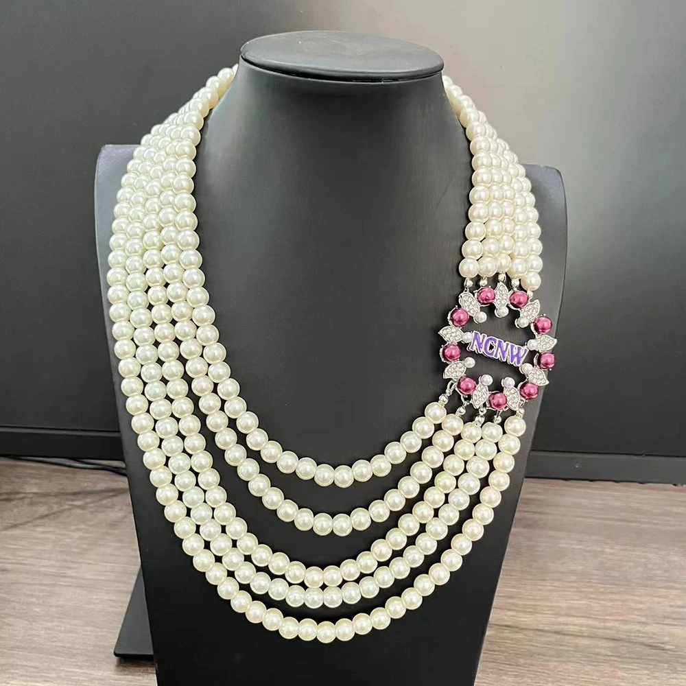 NCNW 5-слойное белое жемчужное ожерелье