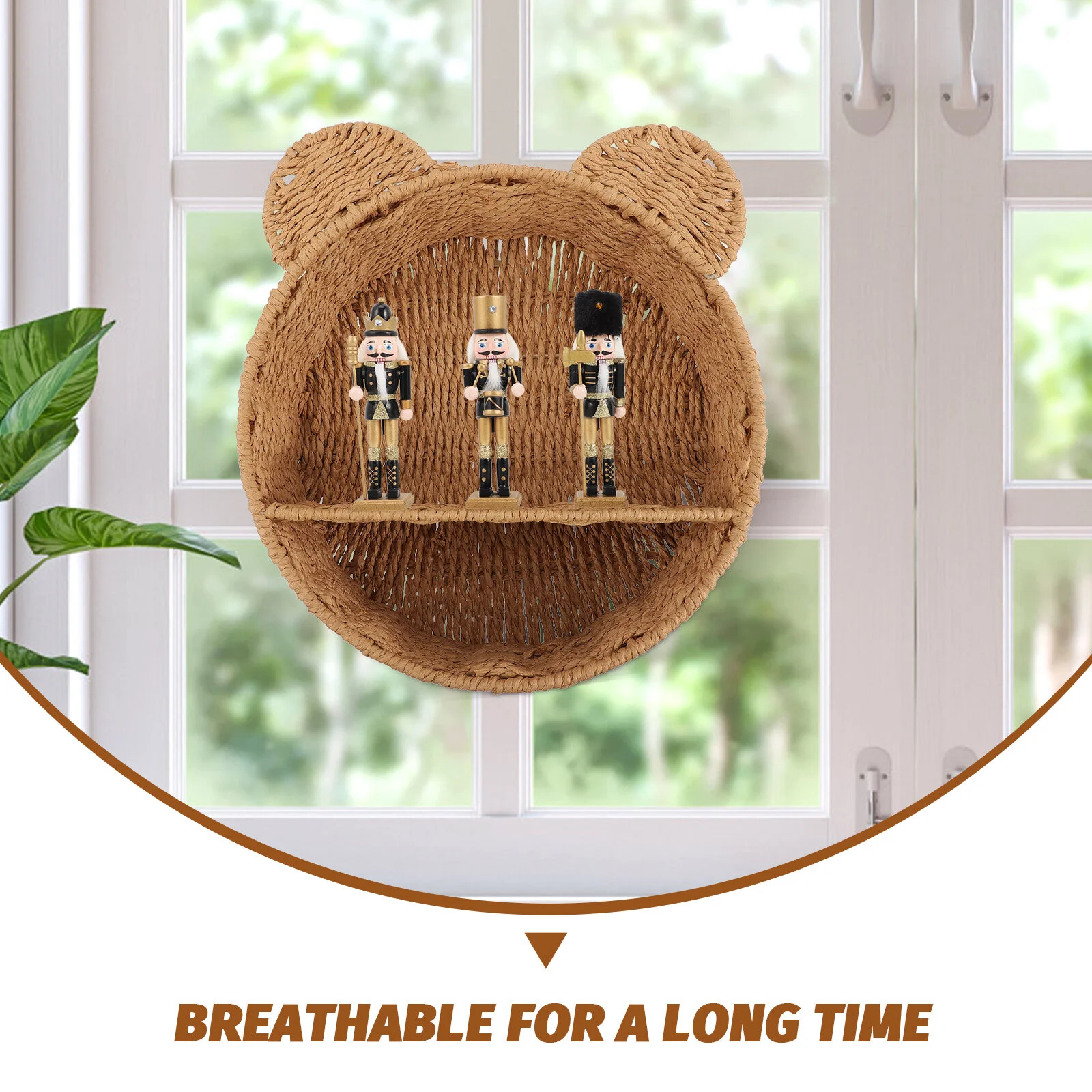 

Hanging Flower Basket Storage Rack Wall Shelf Living Room Rattan Woven Woven Baskets For Storage With Lid