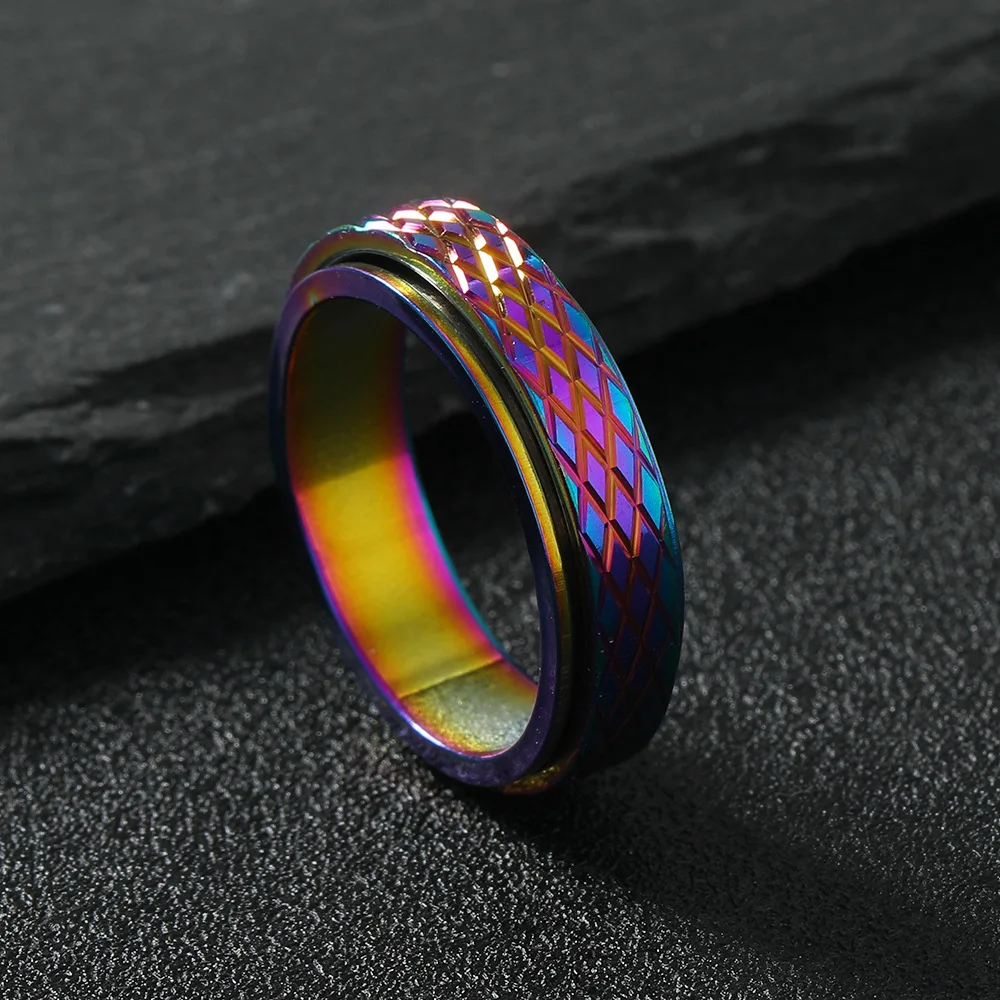 Антистрессовое тревожное сетчатое кольцо для пар мужчин и женщин вращающееся из