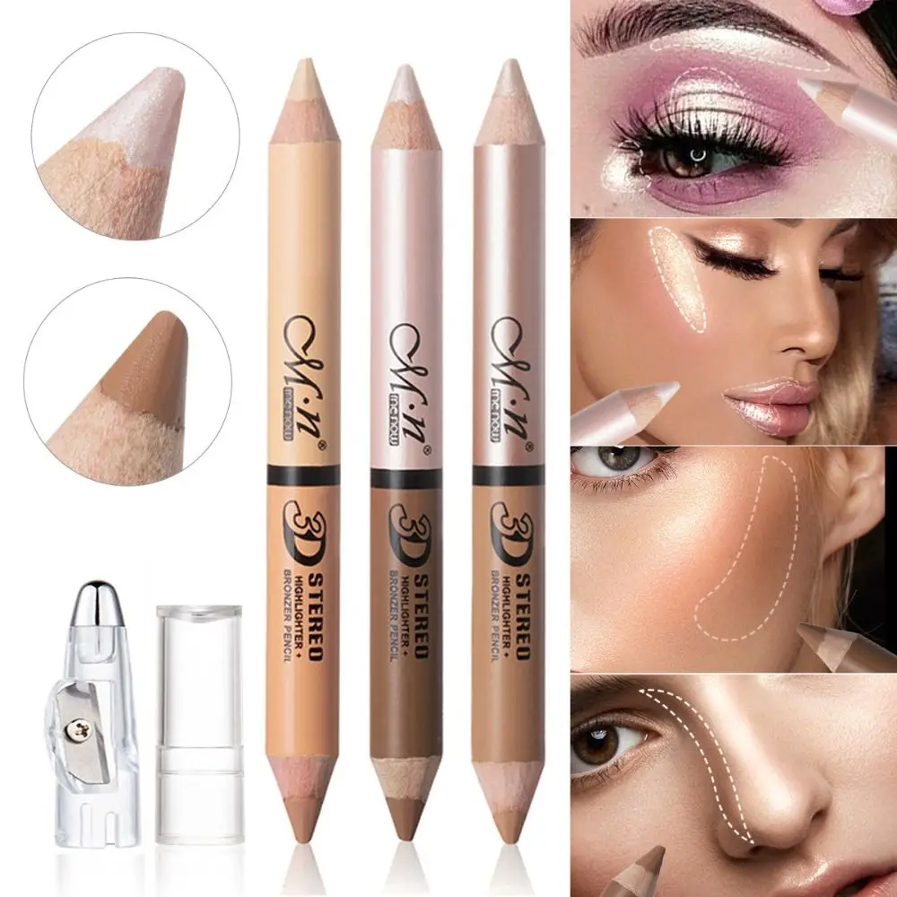 

Brow Highlighter Pencil with Sharpener Double-end Matte and Shimmer Eyebrow Concealer Pen Spot Conceal Face Makeup Tools