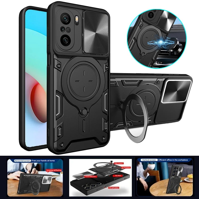 

Чехол для Xiaomi POCO F3, роскошный противоударный чехол с магнитным кольцом-держателем для камеры, чехол для телефона Poco Poko Little F3 F 3 3F, задняя крышка