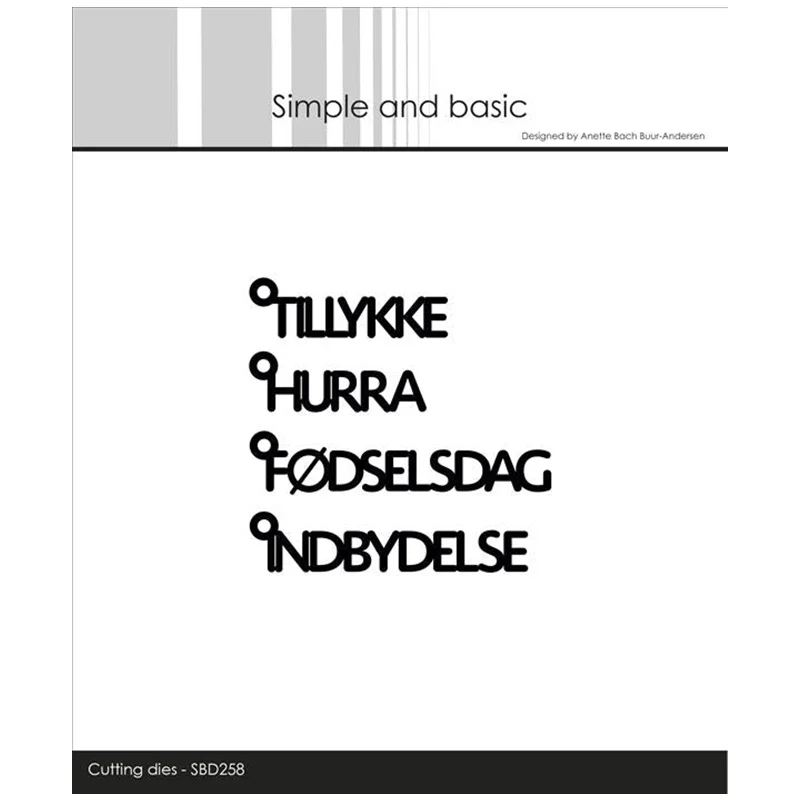 

Tillykke Indbydelse Words Metal Cutting Dies for New 2023 Scrapbooking Paper Making Background Frame Card Craft Supplies