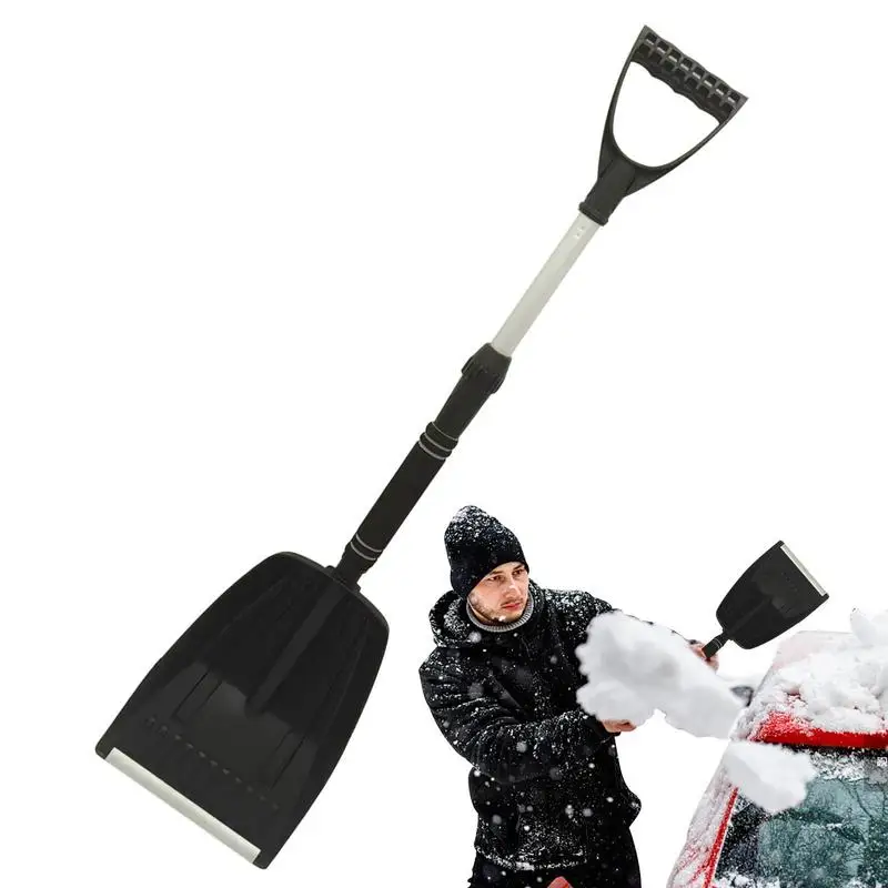 

Car Snow Shovel For Driveway Height Adjustable Aluminum Shovel Telescopic Light Weight Shovel For vehicle Outdoor Snow Cleaning