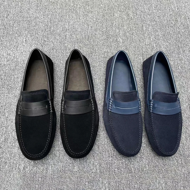 

Luxury Designer Suede Leather Penny Loafers Zapatos Hombre Comfortable Summer Slip-on Men's Casual Shoes