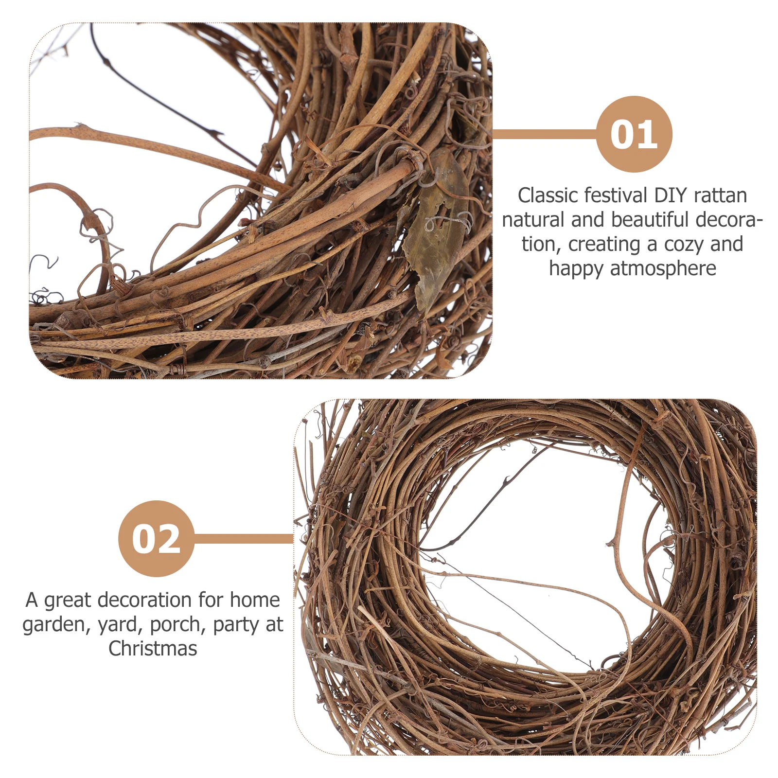 Smilax Гбрабра Ротанг Винтаж Декор Венок DIY Подвесной Кулон Фестиваль Деревянная