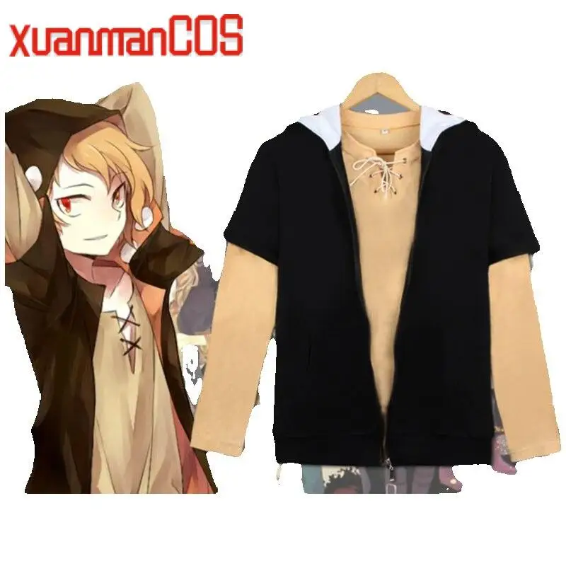 

Anime Kagerou Project Mekakucity Actors Cosplay Kano Shuuya Hoodies Sweatshirts Black T-shirt