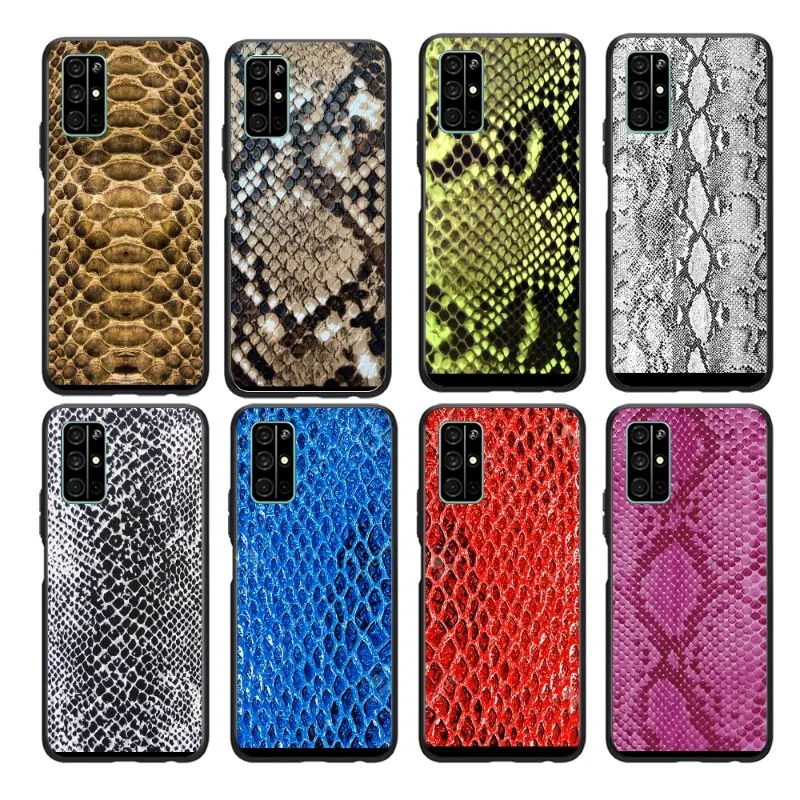 

Чехол Змеиный для телефона Honor 50 20 Pro 7C 10i 8A 8X V40 30 20 X30 20 Magic 2, мягкий черный чехол для телефона