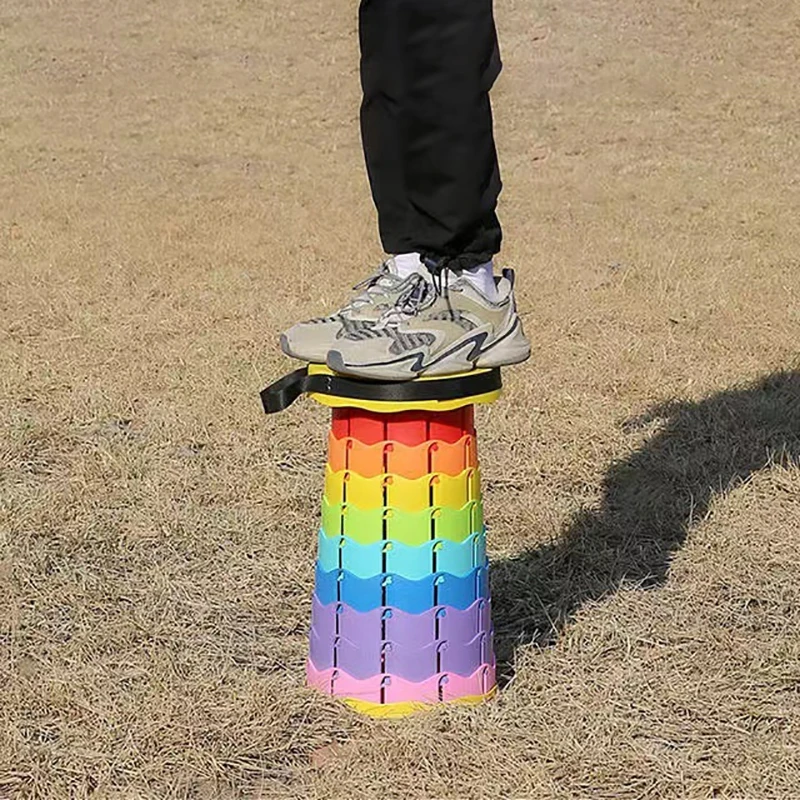 Портативный круглый складной стул стул-аккордеон с регулировкой высоты простой