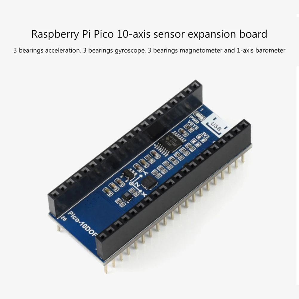 Фото Для Raspberry Pico-10DOF-IMU Плата расширения Pico10-Axis Accel/Gyro/магнитометр датчик расширения №3