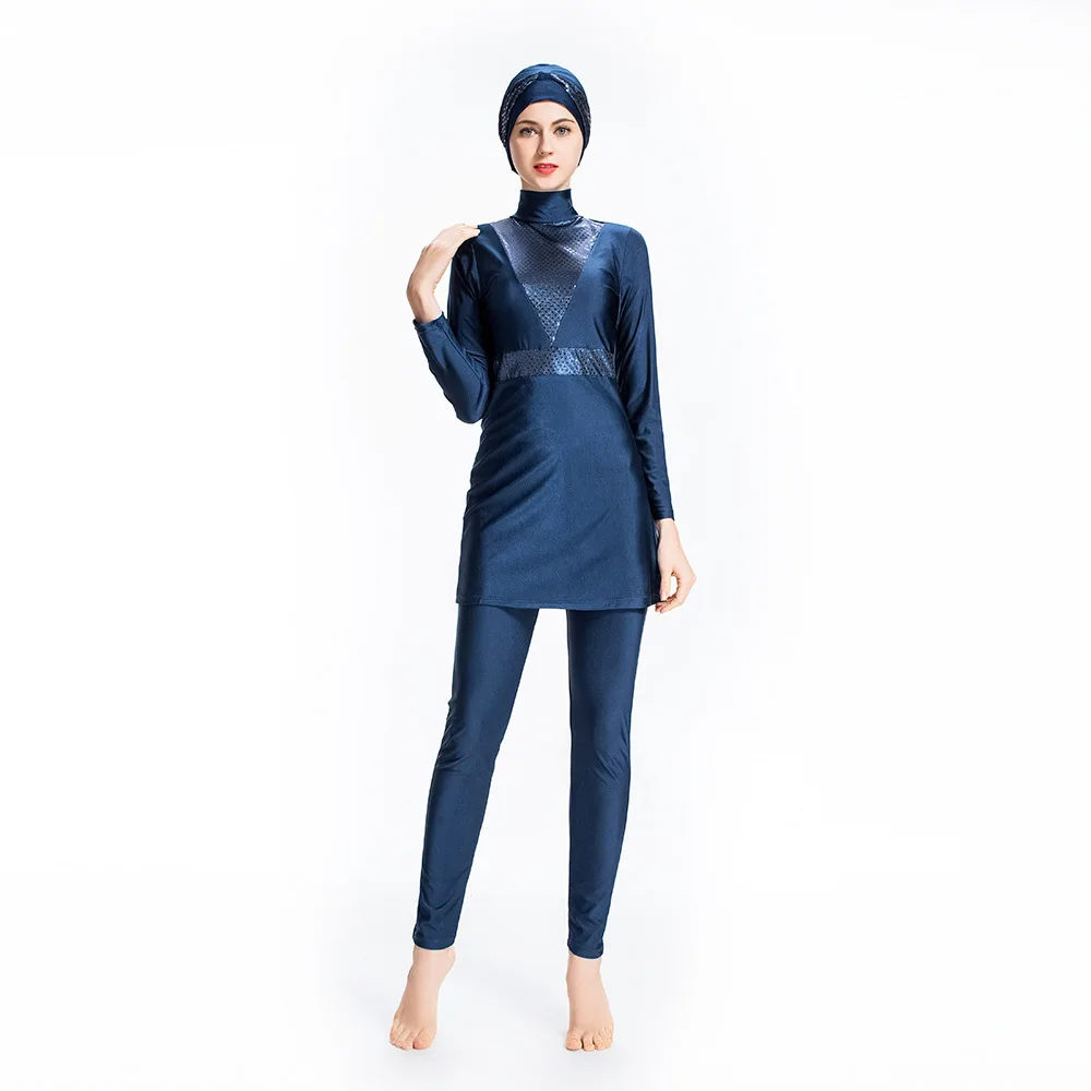 Консервативный консервативный купальник из нейлоновой ткани контрастного цвета