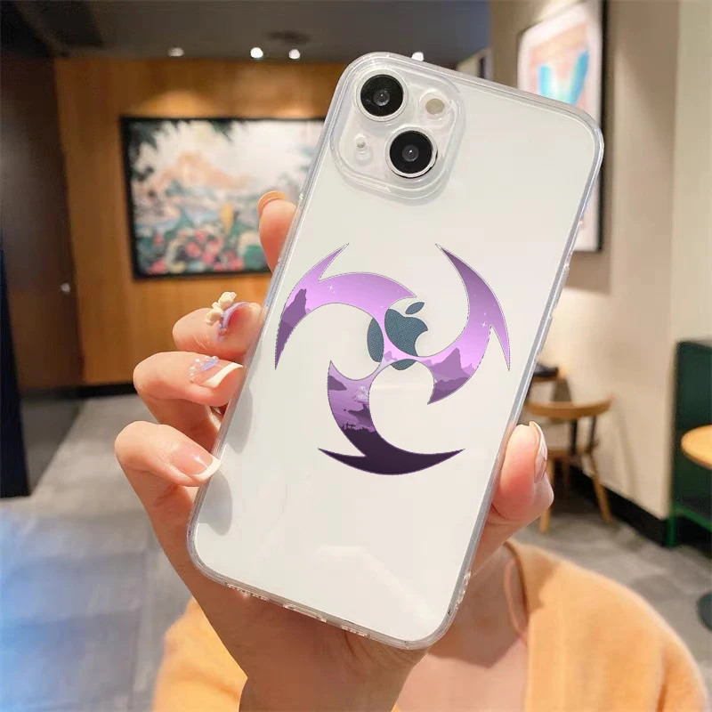 Genshin impact Logo Luxury Transparent Phone Case For iPhone 14 13 12 11 Pro Max XS X XR SE3 7 8 Plus Shockproof Cover Fundas