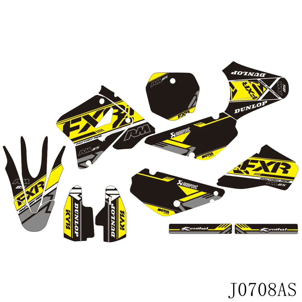 

Full Graphics Decals Stickers Motorcycle Background Custom Number Name For SUZUKI RM85 RM 85 2002-2020