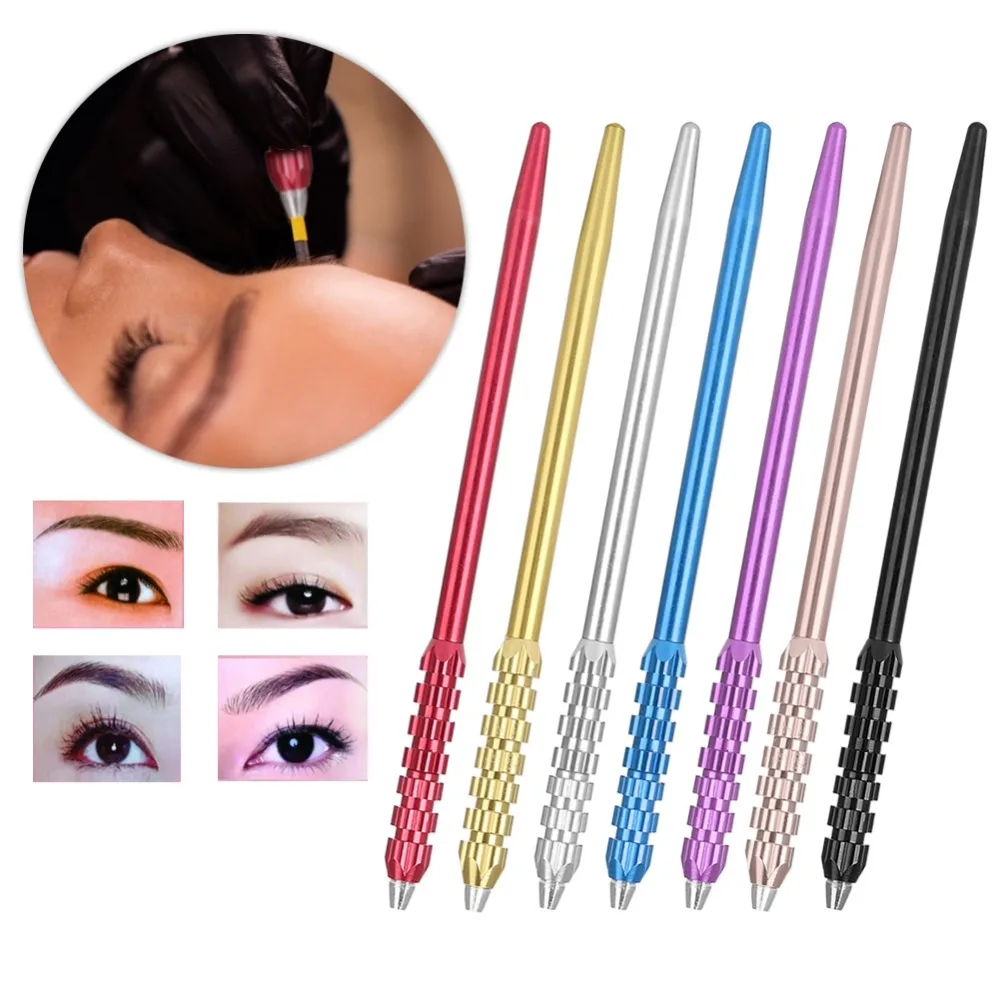 

7 Colors Eyebrow Tattoo Machine Semi Permanent Makeup Pen Microblading Needle Tattoo Bump Pen Stainless Steel Tattoos Accessory