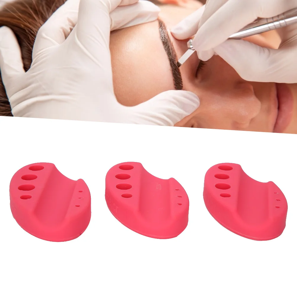 

3 шт. прочный постоянная стойка ручка для нанесения татуировок стенд пигмент силикона с кляксами для держатели для мануального татуажа бров...