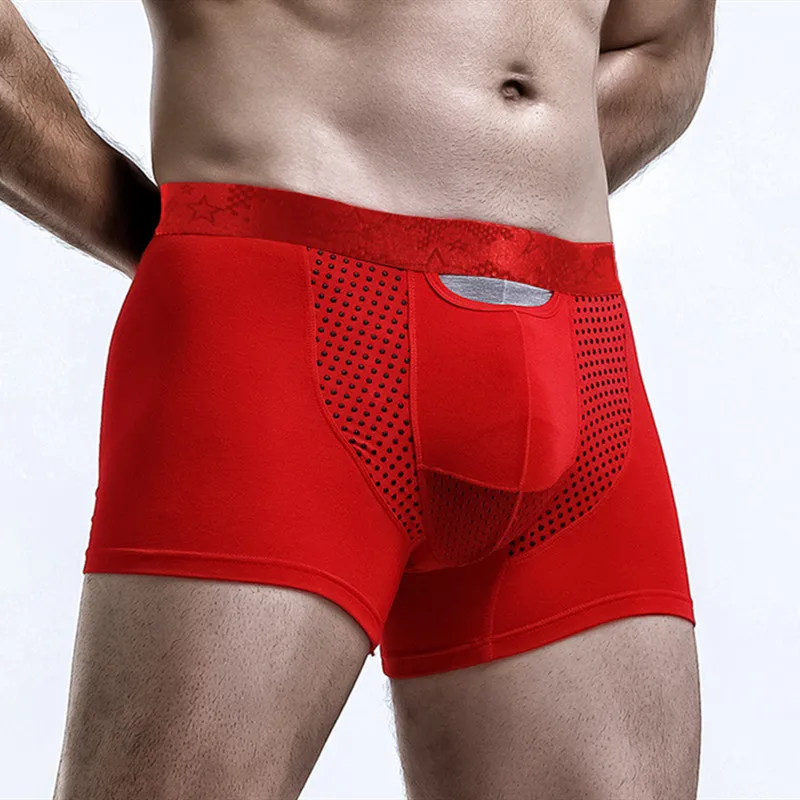 

Bullet-type separation underwear men's scrotum support vein bottom pants ice silk sac bag varicose boxer British sweatpants