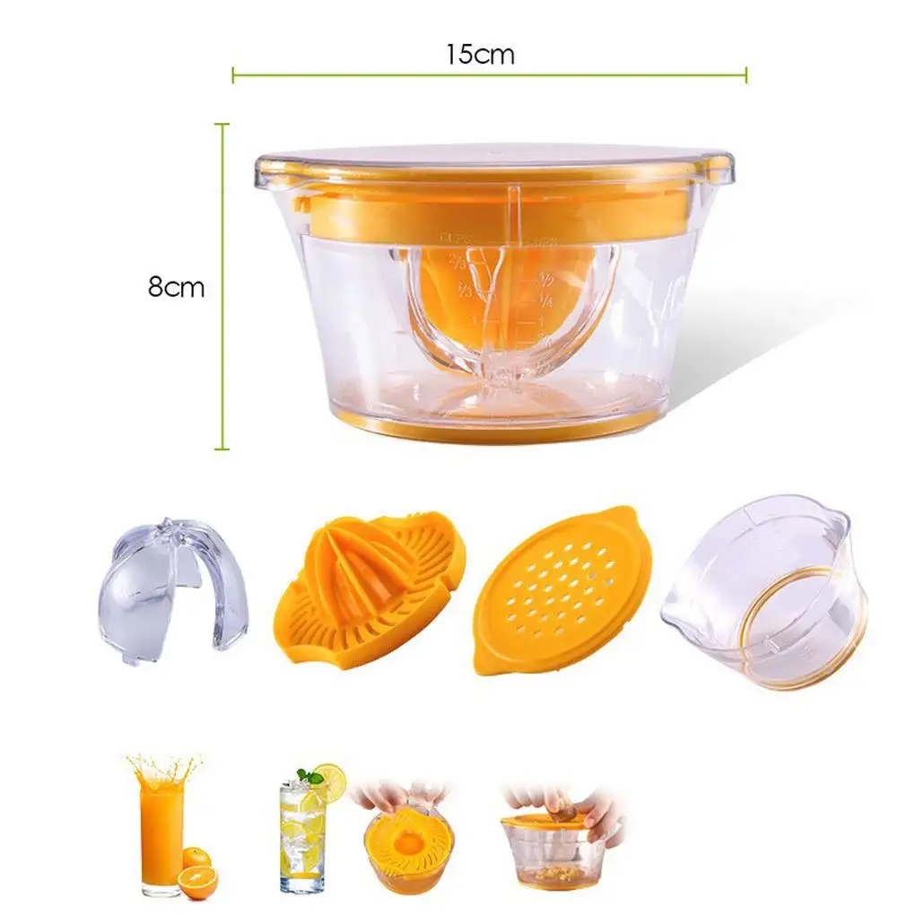 

Multifunctional Citrus Lemon Orange Juicer Manual Garlic Ginger Grinder Squeezer Strainer Grater Built-in Measuring Cup