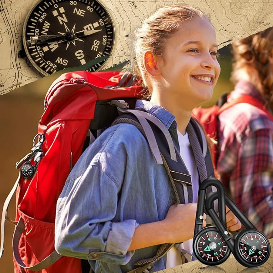 Компас-термометр-карабин 3 в 1 мини-карабин-компас зажим для уличного туризма