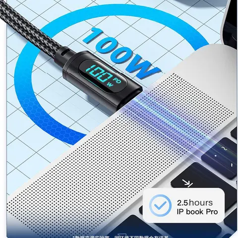 7A 100W PD Кабель для быстрой зарядки типа C к кабелю типа C 6A 66W Кабель с цифровым дисплеем USB-типа C для Xiaomi HUAWEI Macbook iPad