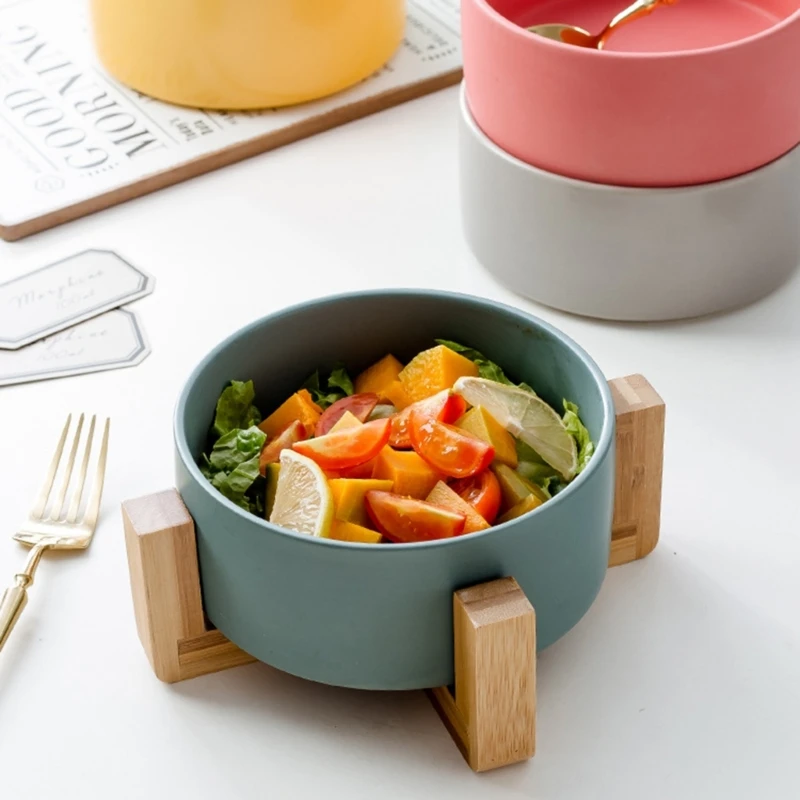 

CeramicSalad Bowl Fruits Bowl With Stand Dessert Bowl CeramicCat Bowl With Stand Catfeeder CeramicDog Bowl With Stand