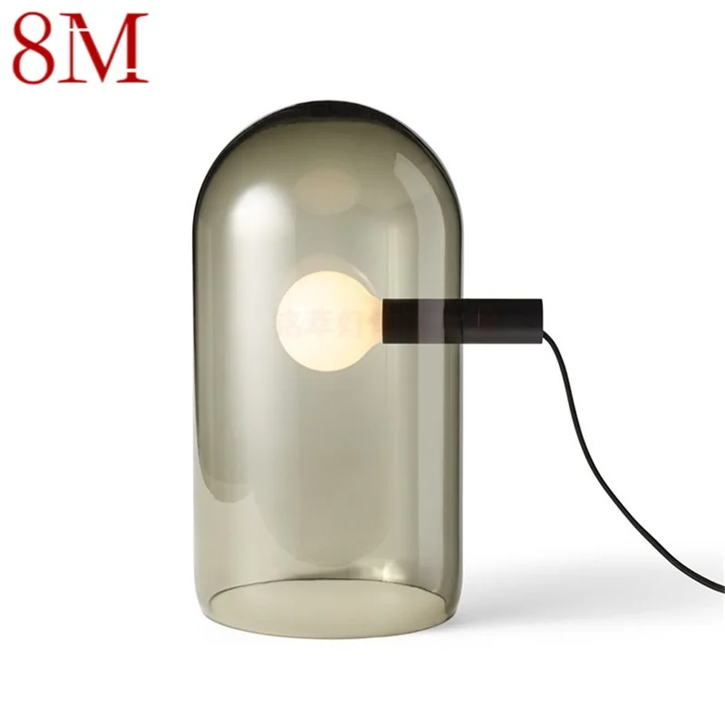 

8M Postmodern Table Lamp LED Simple Bedside Glass Vintage Desk Light for Home Living Room Bedroom Decor