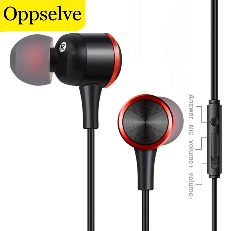

Wired Noise Cancellation Headphone With Mic Super Bass Earbud 3.5mm Jack Head Phones Earpieces Fone de ouvido for Running Gaming
