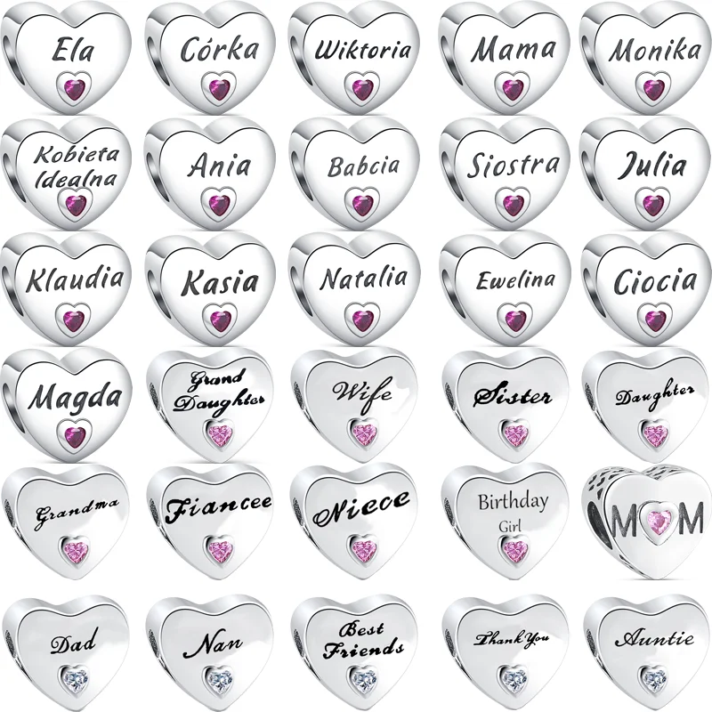 Бусина-Шарм Мама из серебра 925 пробы с розовым и белым цирконом - купить по