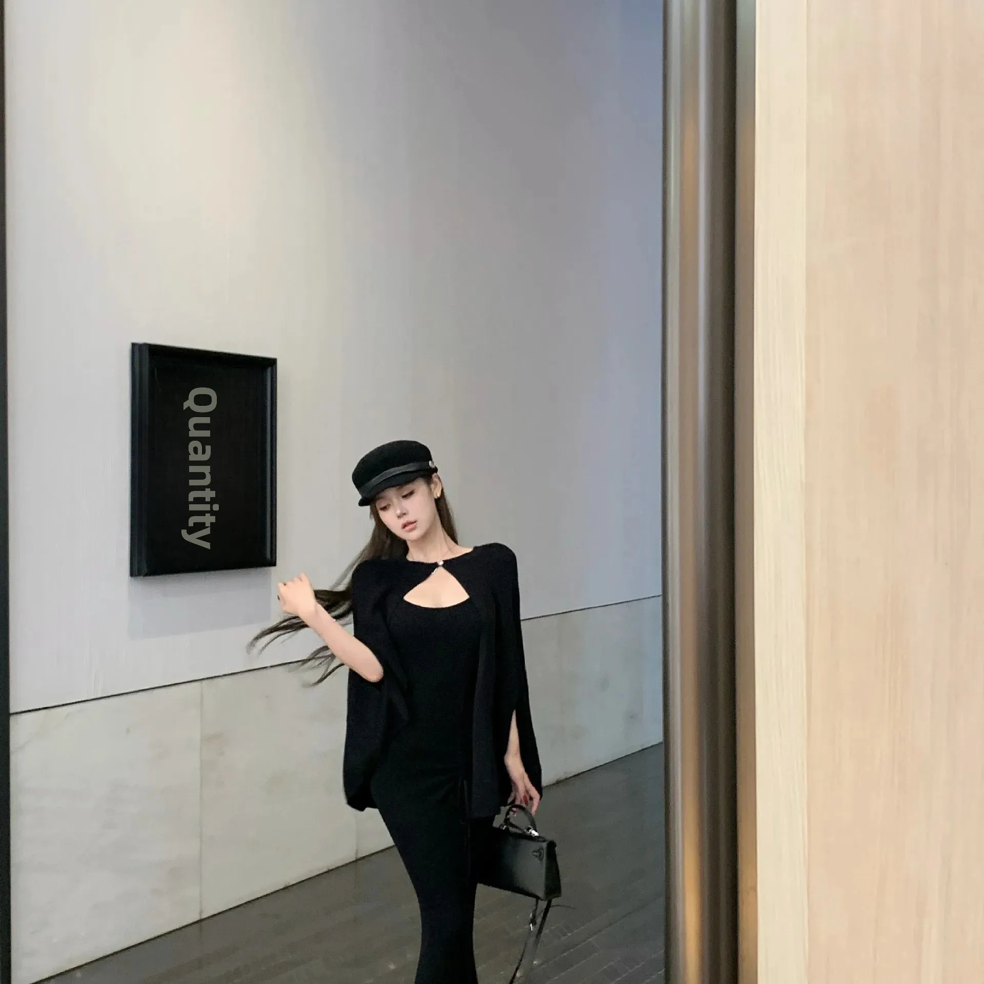 Новинка Осень 2024 женский костюм куртка белое платье-накидка с лунным светом