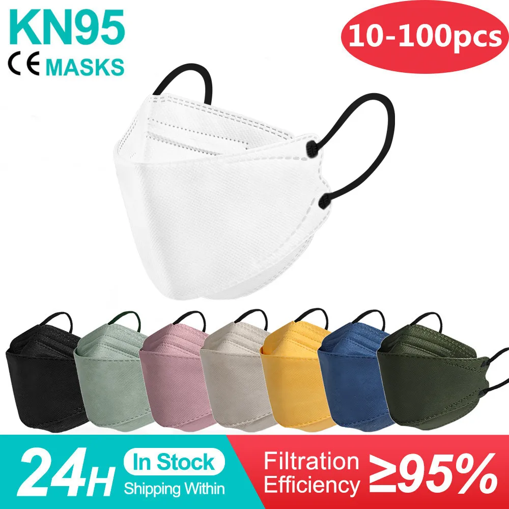 Маски Цветные FFP2 Mascarillas KN95 сертифицированные Mascarilla FPP2 Homologada Cubrebocas лицевая маска KN