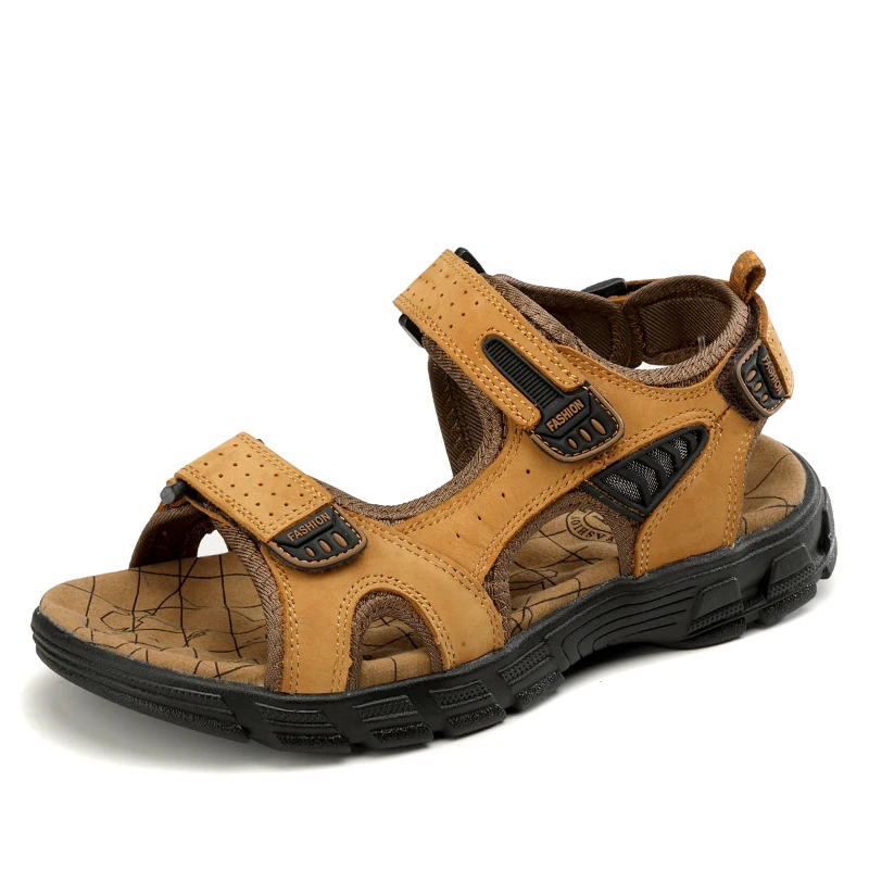 

Brand Classic Mens Sandals Summer Genuine Leather Sandals Men Outdoor Casual Lightweight Sandal Fashion Men Sneakers Size 38-45