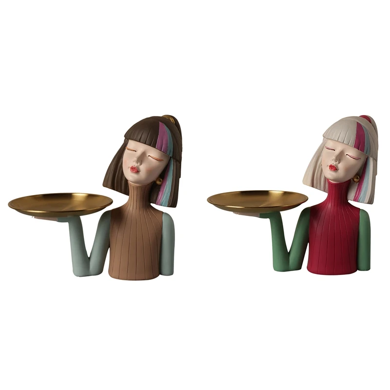 

Nordic Makeup Girl Statue Home Decoration Resin Sculpture Living Room Decoration Figure Statue Bedroom Decor