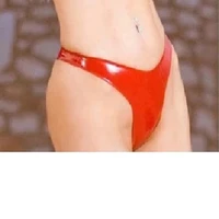 latex shorts high women panties rubber underwear handmade red color