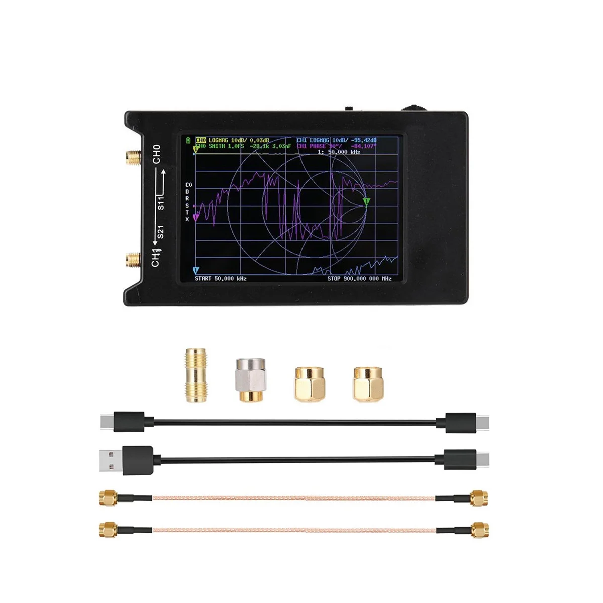 

-H4 Vector Network Analyzer 10KHz-1.5GHz MF HF VHF UHF Antenna Analyzer 4 Inch Display Network Spectrum Analyzer