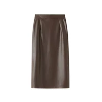 women autumn pu leather skirt split hem women bodycon skirt high waist women winter skirt