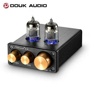 Douk аудио hi-fi 6J1 трубный предварительный усилитель, стерео класс а, мини предварительный усилитель для цифрового усилителя мощности с тройным и басовым контролем тона