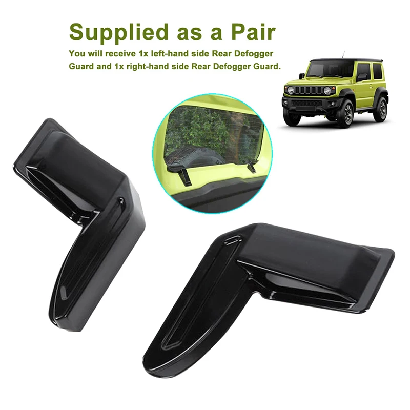 

2PCS Black ABS Rear Windshield Heating Wire Protection Demister Cover