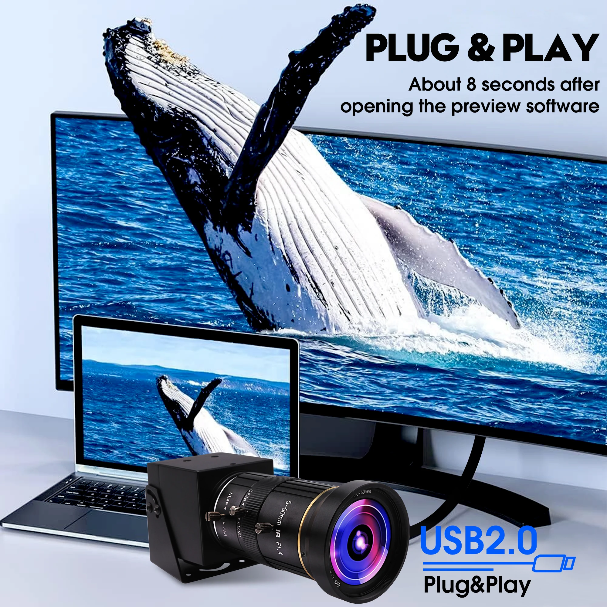 Камера ELP H-D-M-I 4K H.265 H.264 MJPEG IMX415 Веб-камера USB2.0 с 10-кратным зумом и объективом