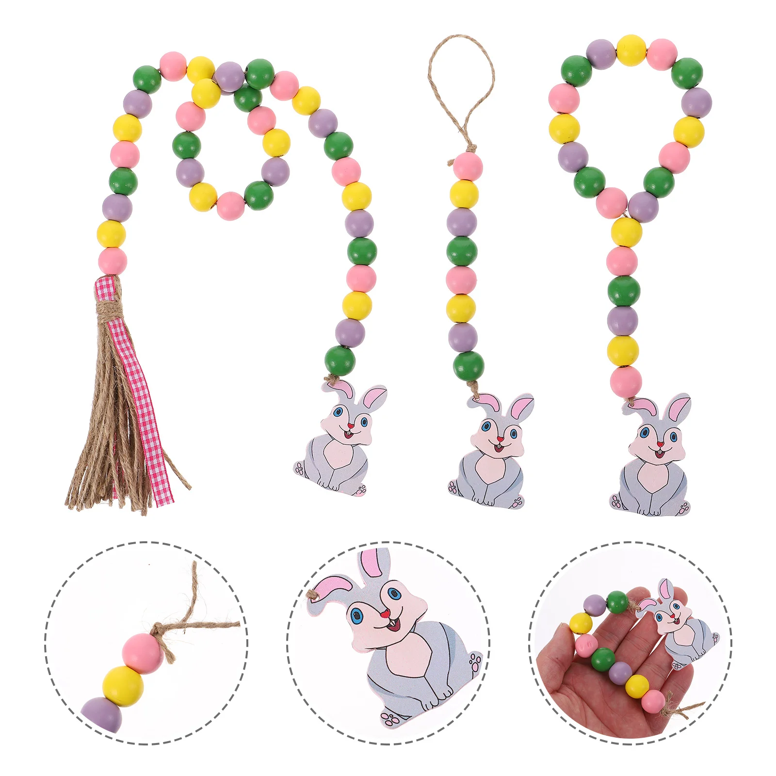 

3pcs Easter Beads Creative Hanging Pendants Classic Easter Party Supplies