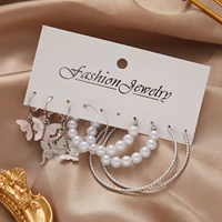 bohemian heart butterfly drop earrings for women colorful geometric earrings pearl set 2022 new fashion party wedding jewelry