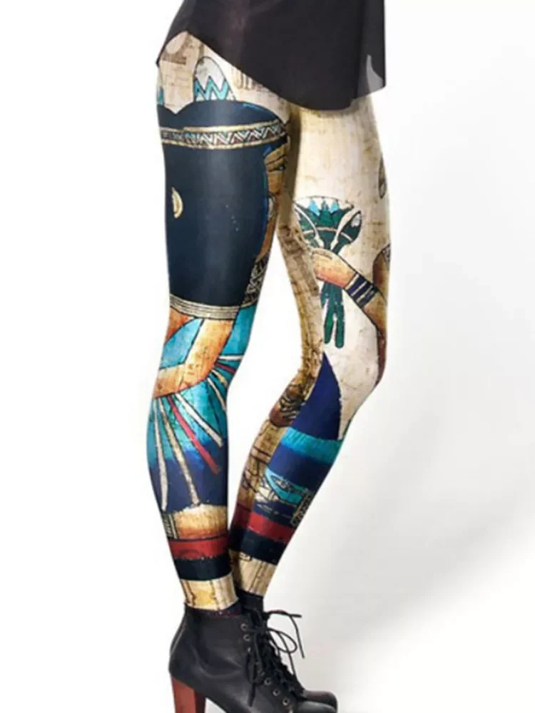 Sportwear Fitness Leggings Hot Women Punk Gothic Harajuku Work Out Print Pencil Pants Sporting Sexy Leggins